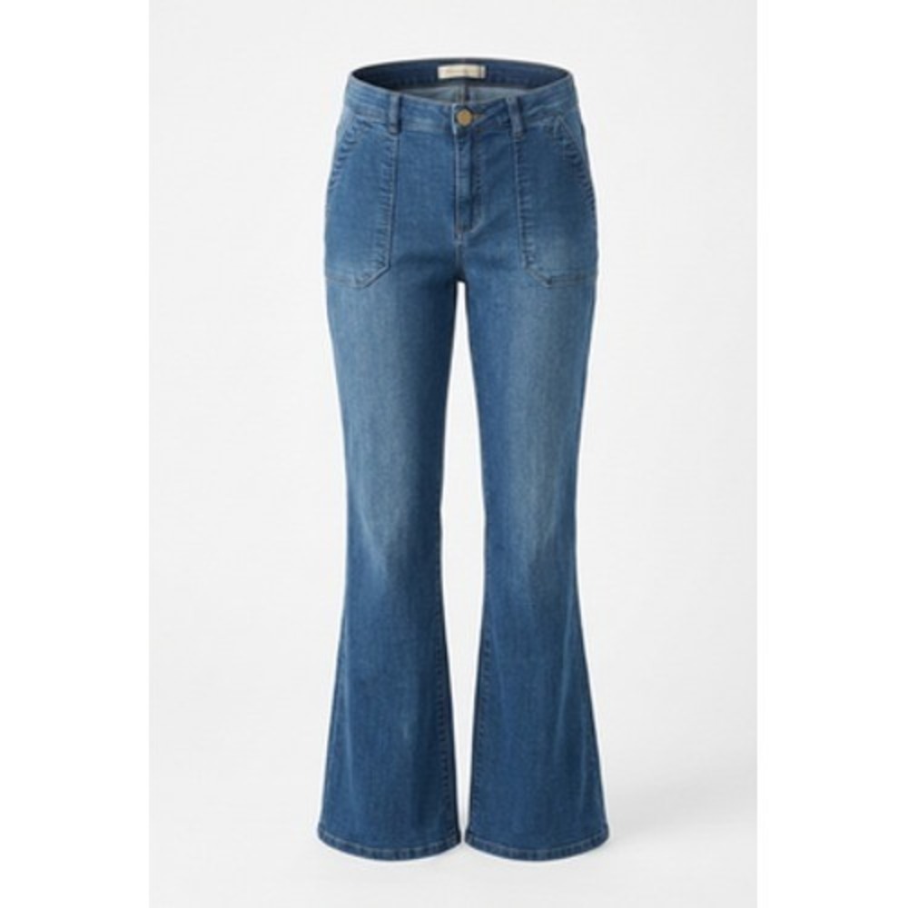 Democracy Ab Technology Jeans Women 10 Blue High Rise Flare Stretch Denim